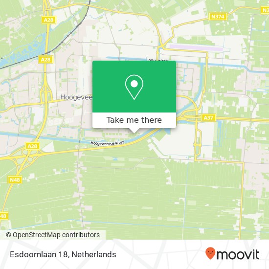 Esdoornlaan 18, Esdoornlaan 18, 7906 KA Hoogeveen, Nederland kaart