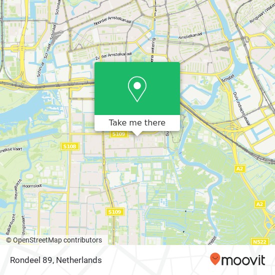 Rondeel 89, 1082 MB Amsterdam kaart