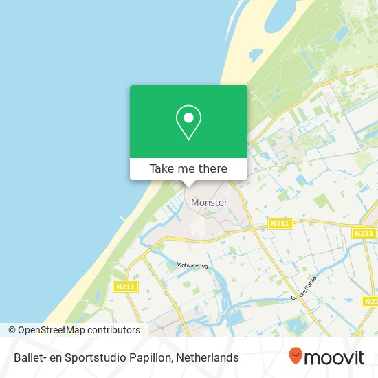 Ballet- en Sportstudio Papillon, Gruttostraat 2 kaart