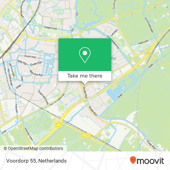 Voordorp 55, 2352 BT Leiderdorp kaart