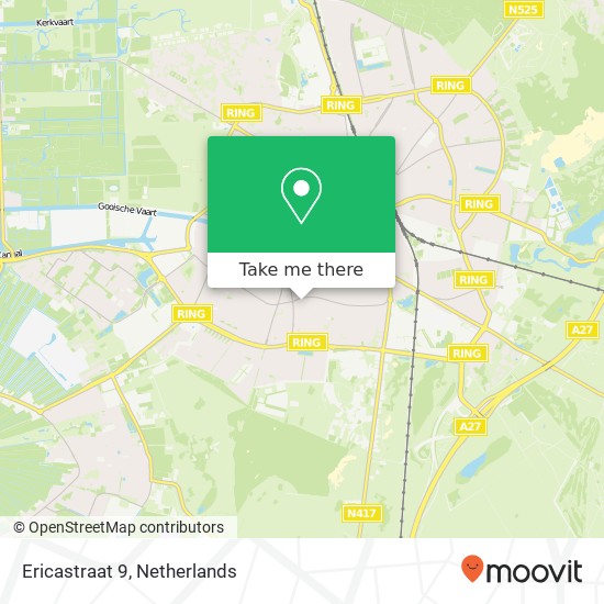 Ericastraat 9, 1214 EJ Hilversum kaart