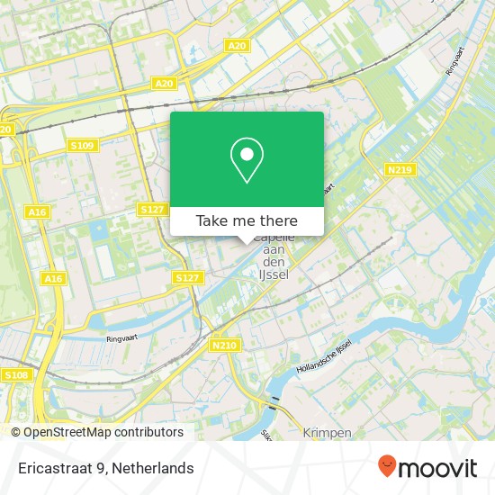 Ericastraat 9, 2906 CH Capelle aan den IJssel kaart