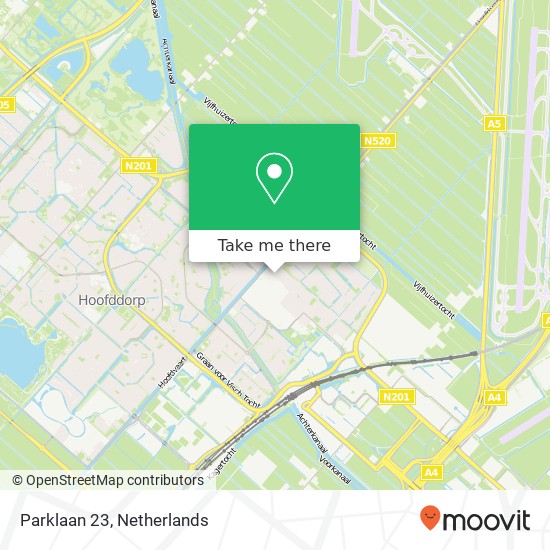 Parklaan 23, 2132 BL Hoofddorp kaart