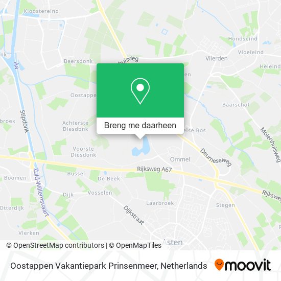 Oostappen Vakantiepark Prinsenmeer kaart