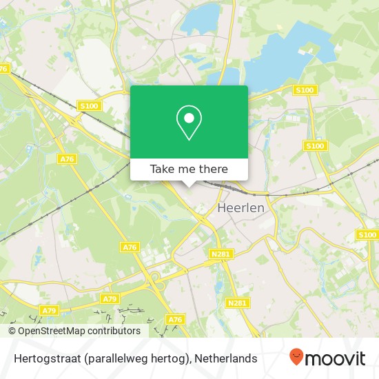 Hertogstraat (parallelweg hertog), 6411 NT Heerlen kaart