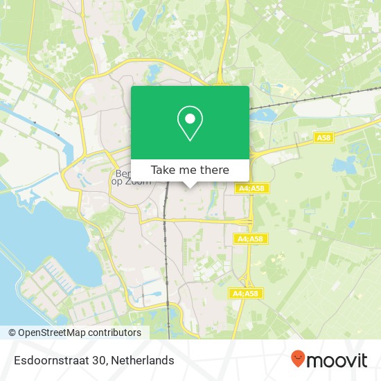 Esdoornstraat 30, 4621 GM Bergen op Zoom kaart