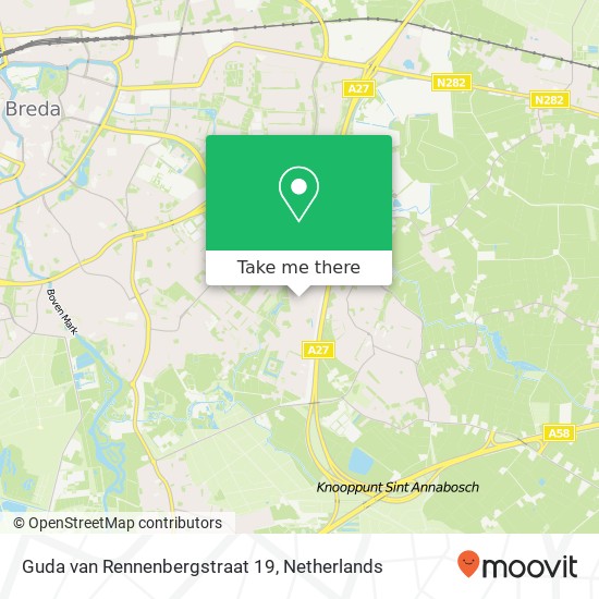 Guda van Rennenbergstraat 19, 4854 EN Bavel kaart