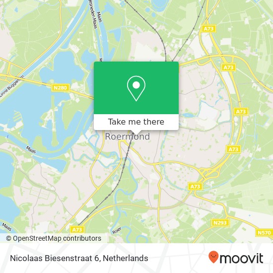 Nicolaas Biesenstraat 6, 6043 AN Roermond kaart