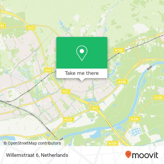 Willemstraat 6, 6882 KD Velp kaart