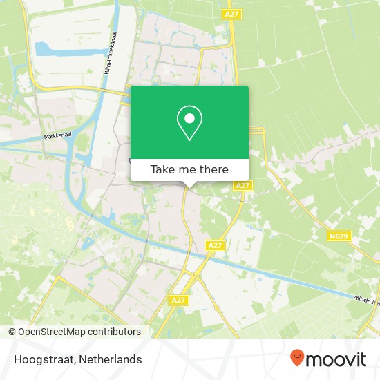 Hoogstraat, 4902 RH Oosterhout kaart