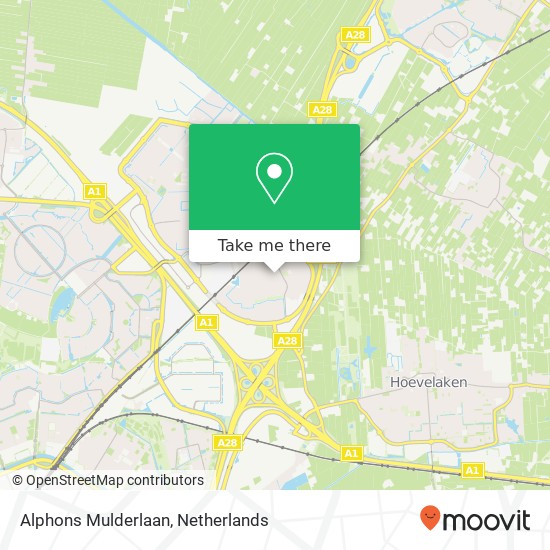 Alphons Mulderlaan, 3829 AX Hooglanderveen kaart