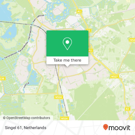 Singel 61, 1402 NR Bussum kaart