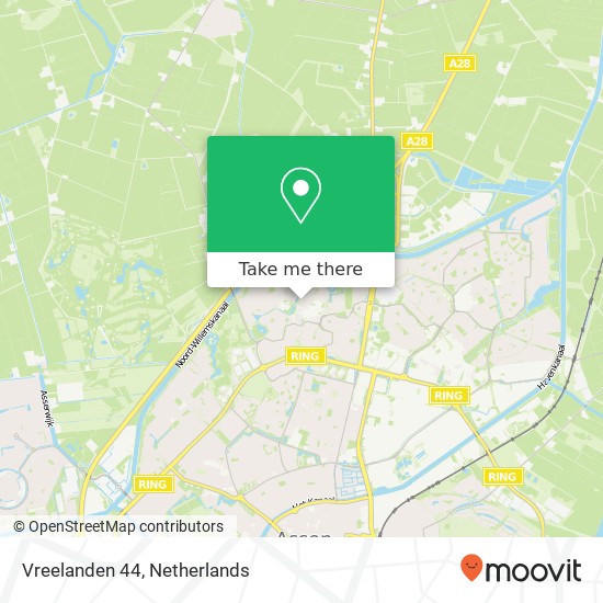 Vreelanden 44, 9407 EM Assen kaart