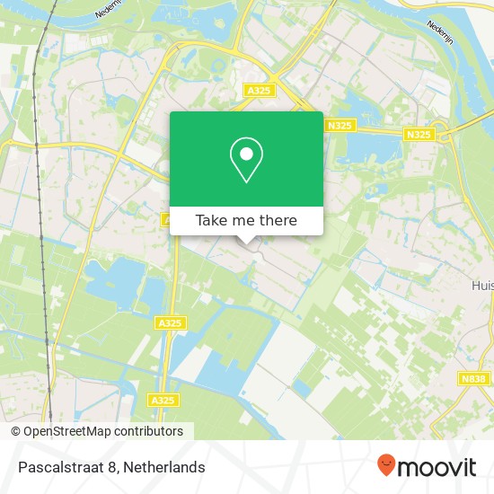 Pascalstraat 8, 6836 GN Arnhem kaart