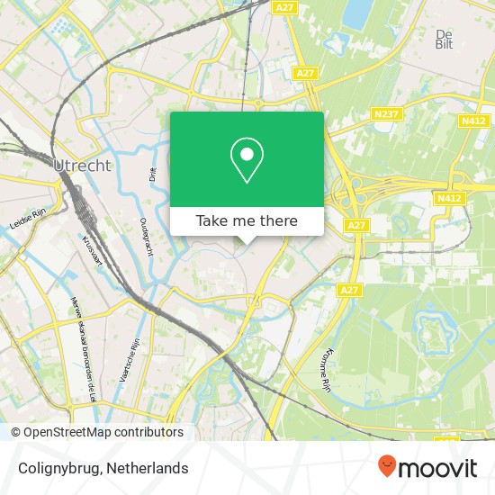 Colignybrug, 3583 TV Utrecht kaart