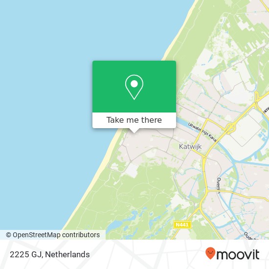 2225 GJ, 2225 GJ Katwijk aan Zee, Nederland kaart