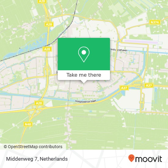 Middenweg 7, 7906 LJ Hoogeveen kaart
