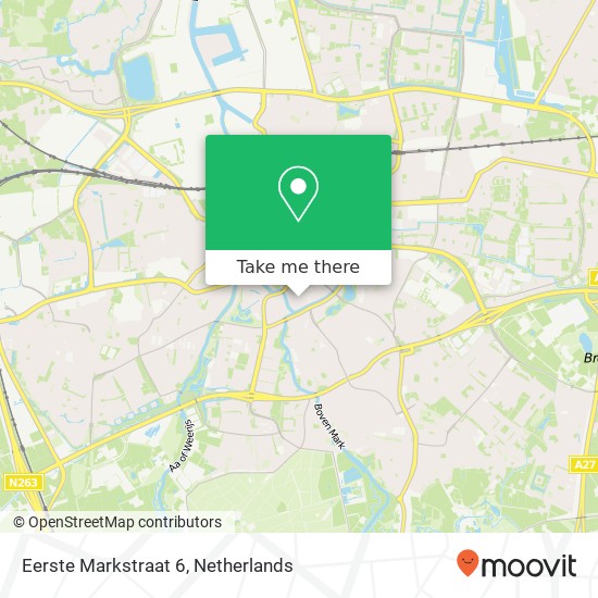 Eerste Markstraat 6, 4811 PA Breda kaart