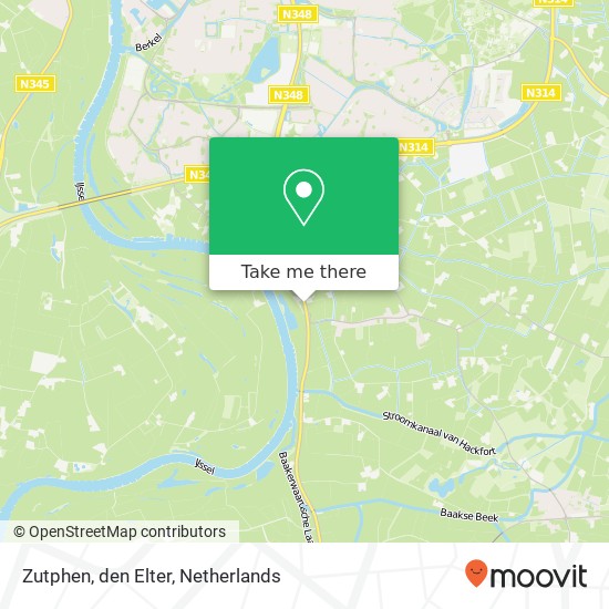 Zutphen, den Elter kaart