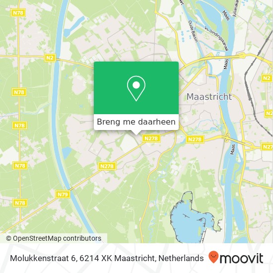 Molukkenstraat 6, 6214 XK Maastricht kaart