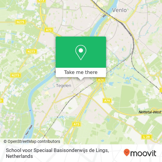 School voor Speciaal Basisonderwijs de Lings, Van Wevelickhovenstraat 9 kaart