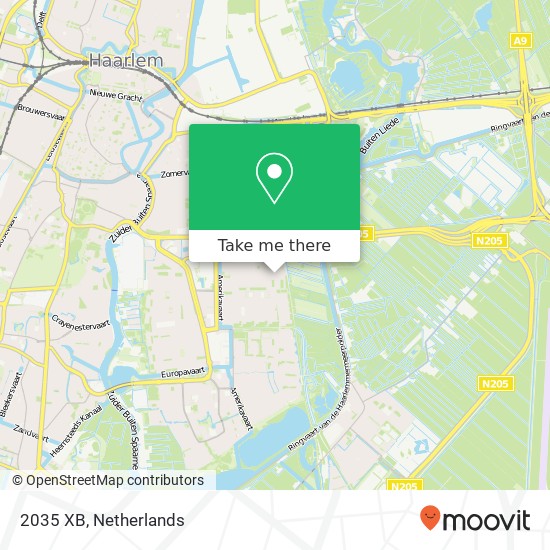 2035 XB, 2035 XB Haarlem, Nederland kaart