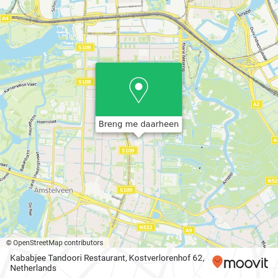 Kababjee Tandoori Restaurant, Kostverlorenhof 62 kaart