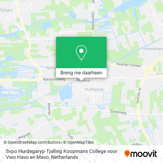 Svpo Hurdegaryp-Tjalling Koopmans College voor Vwo Havo en Mavo kaart