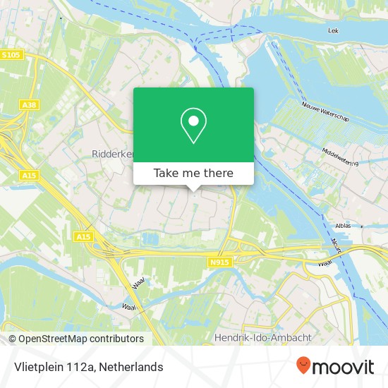 Vlietplein 112a, Vlietplein 112a, 2986 GK Ridderkerk, Nederland kaart
