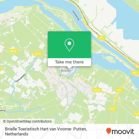 Brielle Toeristisch Hart van Voorne- Putten, Markt 2 kaart