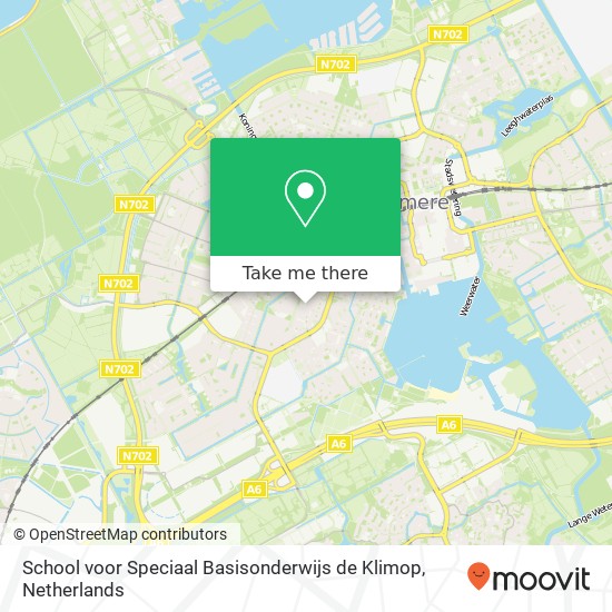 School voor Speciaal Basisonderwijs de Klimop, Rossinistraat 5 kaart