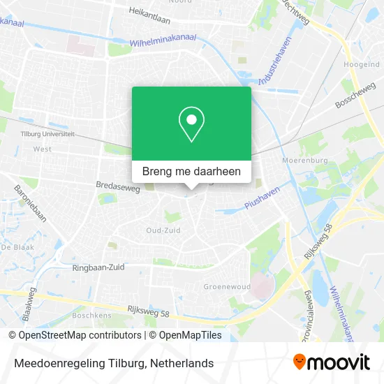 Meedoenregeling Tilburg kaart