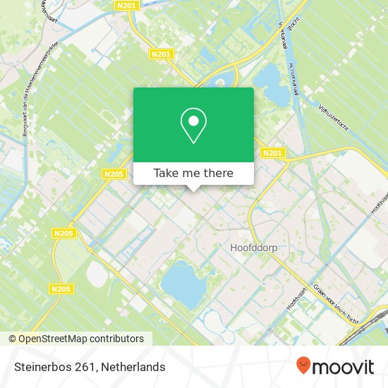 Steinerbos 261, 2134 JX Hoofddorp kaart