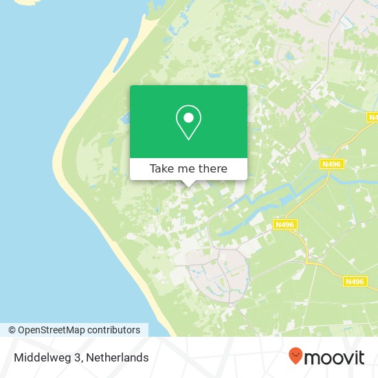 Middelweg 3, 3235 NM Rockanje kaart