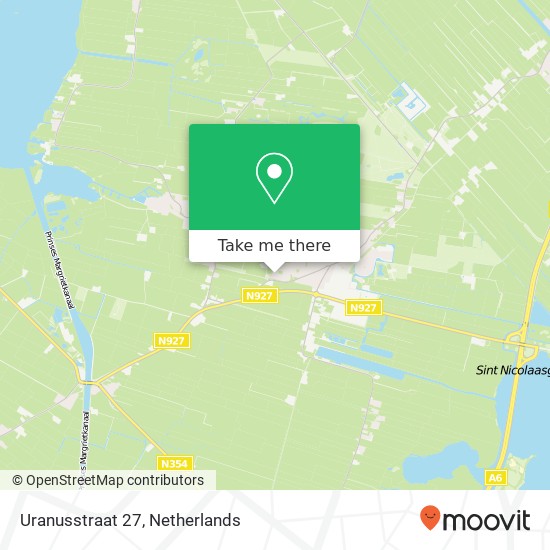 Uranusstraat 27, 8521 LZ Sint Nicolaasga kaart