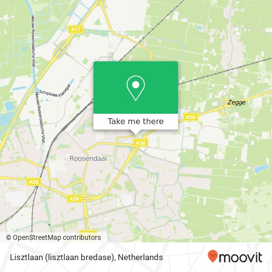 Lisztlaan (lisztlaan bredase), 4702 KS Roosendaal kaart