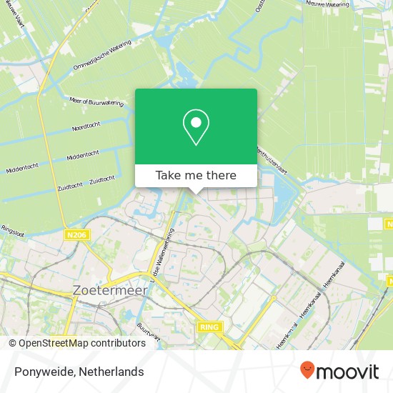Ponyweide, Ponyweide, Zoetermeer, Nederland kaart