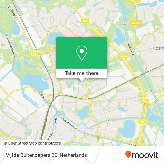 Vijfde Buitenpepers 20, 5231 GL 's-Hertogenbosch kaart