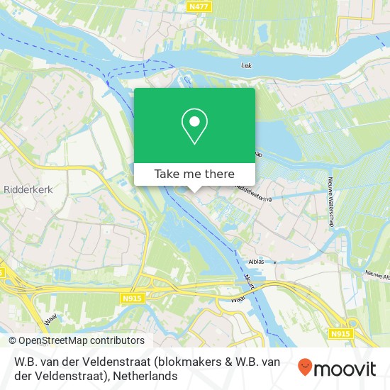 W.B. van der Veldenstraat (blokmakers & W.B. van der Veldenstraat), 2953 CC Alblasserdam kaart