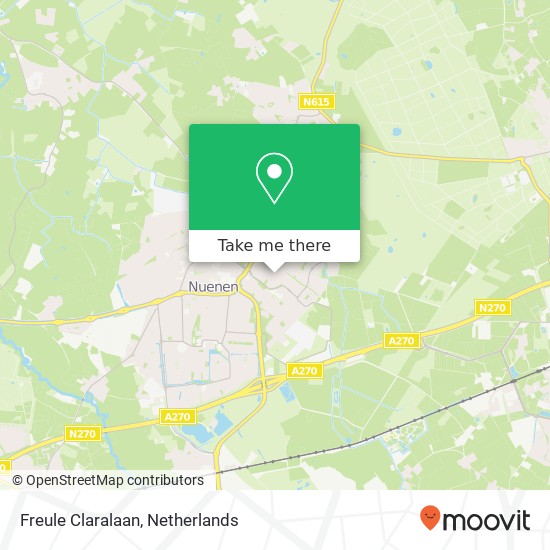 Freule Claralaan, Freule Claralaan, 5673 Nuenen, Nederland kaart