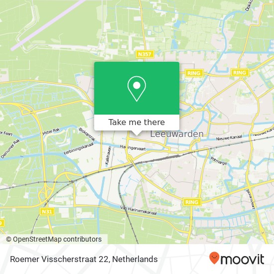 Roemer Visscherstraat 22, 8913 HH Leeuwarden kaart
