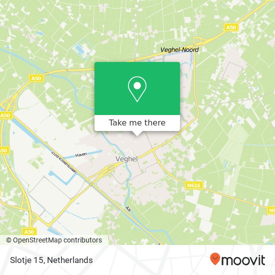 Slotje 15, 5461 HM Veghel kaart