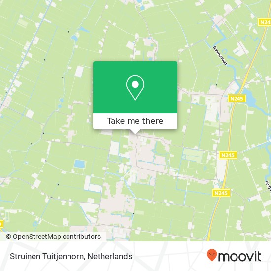 Struinen Tuitjenhorn, Dorpsstraat kaart