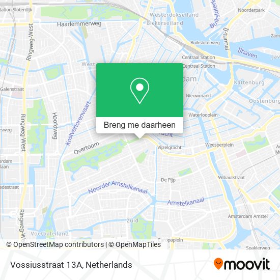 Vossiusstraat 13A kaart