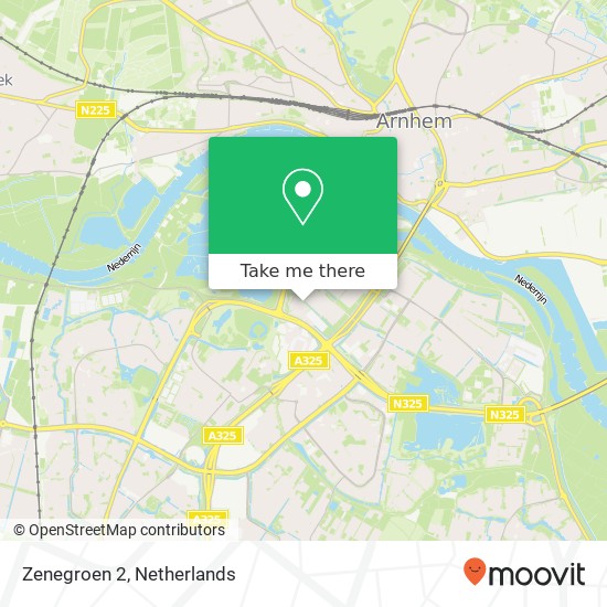 Zenegroen 2, 6841 KS Arnhem kaart