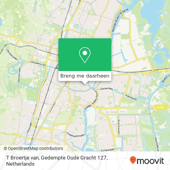 T Broertje van, Gedempte Oude Gracht 127 kaart