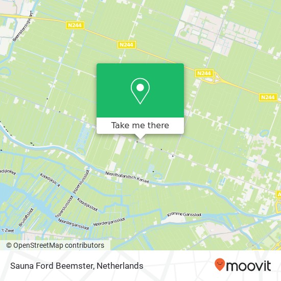Sauna Ford Beemster, Zuiderweg kaart
