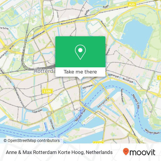 Anne & Max Rotterdam Korte Hoog, Korte Hoogstraat 20 kaart