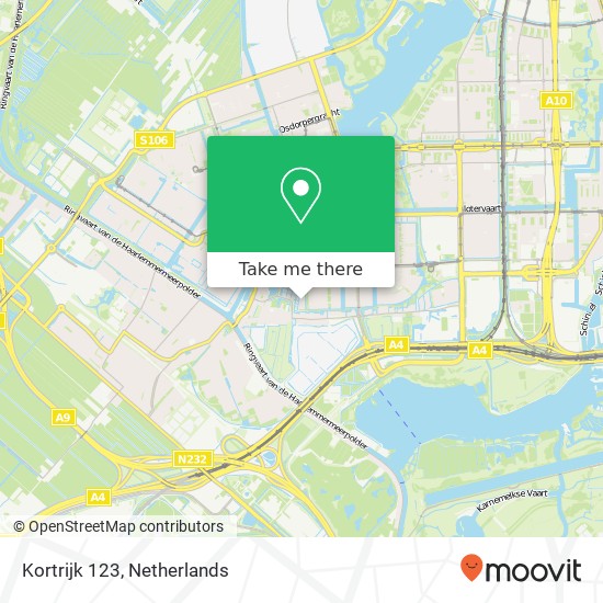 Kortrijk 123, Kortrijk 123, 1066 TB Amsterdam, Nederland kaart