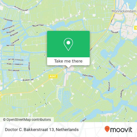 Doctor C. Bakkerstraat 13, 1151 CL Broek in Waterland kaart